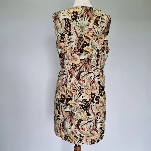 Dangerfield Neutral Multicolour Floral Paisley Sheath Dress Size 14 - Picture 5 of 7